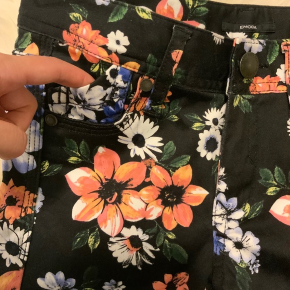 EMODA Floral Jeans - girl size 14 tight skinny jeans - Picture 9 of 9